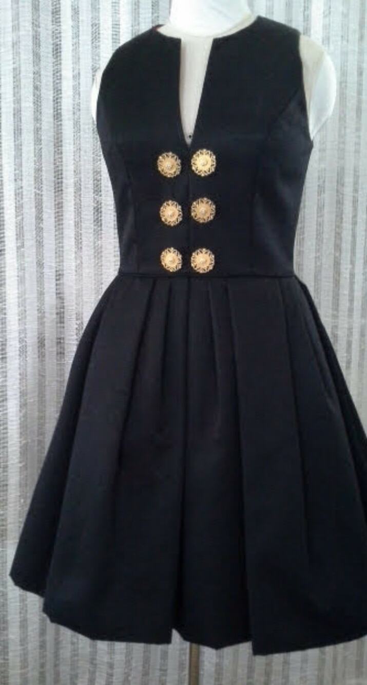 Vintage A.J. BARI Little Black Dress Approx Size 6 Retro Prom 90s Cocktail Party